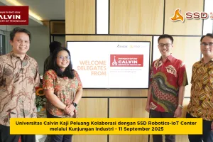 Universitas Calvin Kaji Peluang Kolaborasi dengan SSD RoboticsIoT Center melalui Kunjungan Industri