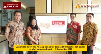 Universitas Calvin Kaji Peluang Kolaborasi dengan SSD RoboticsIoT Center melalui Kunjungan Industri