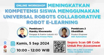 Online Workshop Meningkatkan Kompetensi Siswa Menggunakan Universal Robots Collaborative Robot ELearning